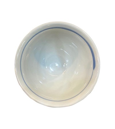 千代紙藍白紋樣飯碗