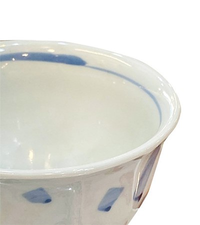 千代紙藍白紋樣飯碗