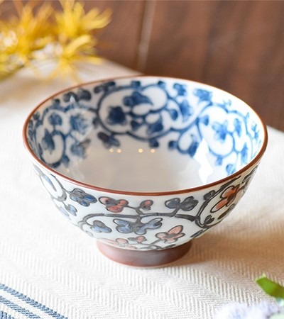 日本製唐草中平茶碗