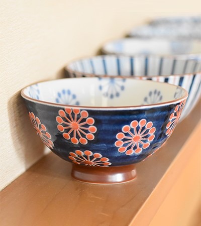 日本製梅丸紋中平茶碗