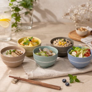 美濃燒 ｜啞光五色茶碗組