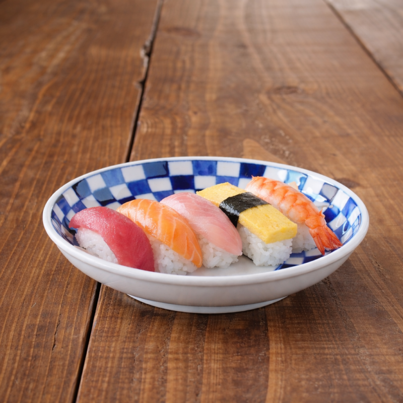 美濃燒｜市松格紋 4吋圓盤