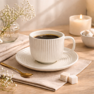 韓式條絨咖啡杯盤組