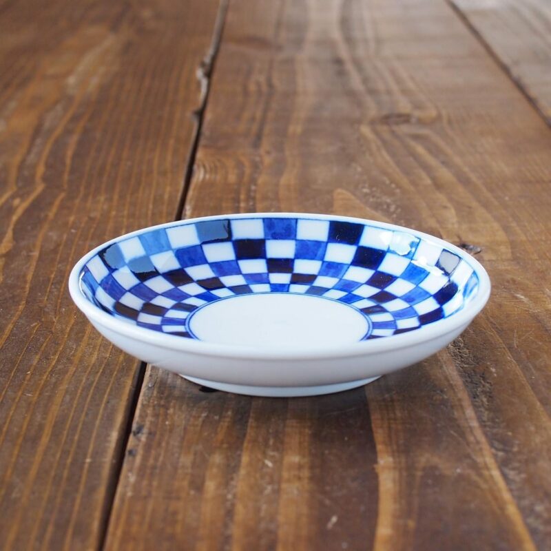 美濃燒｜市松格紋 4吋圓盤