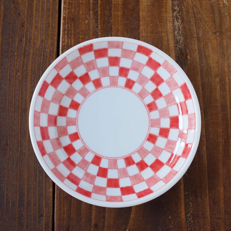 美濃燒｜市松格紋 4吋圓盤