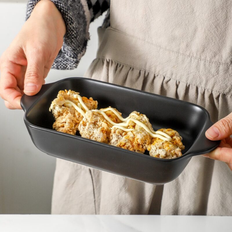 進口長方烤盤亞光黑