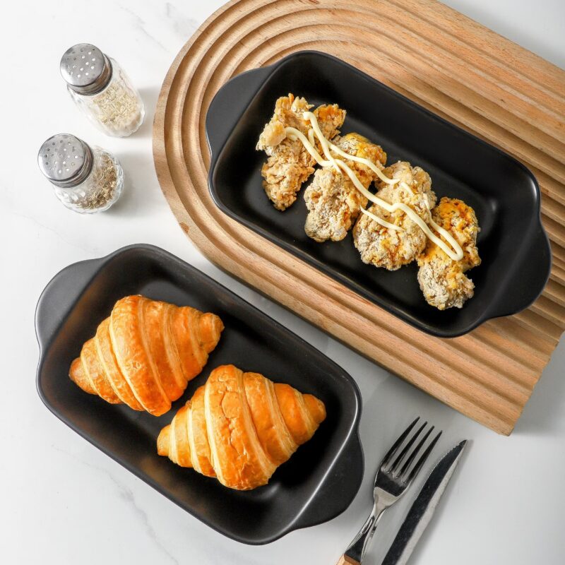 進口長方烤盤亞光黑