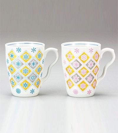 九谷燒 ｜雪小紋馬克對杯組