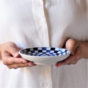 美濃燒｜市松格紋 4吋圓盤