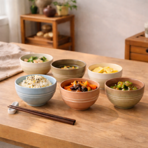 美濃燒 ｜啞光五色茶碗組