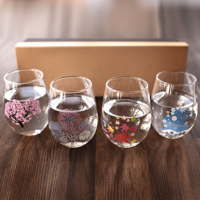 美濃燒｜冷感變色四季玻璃杯組