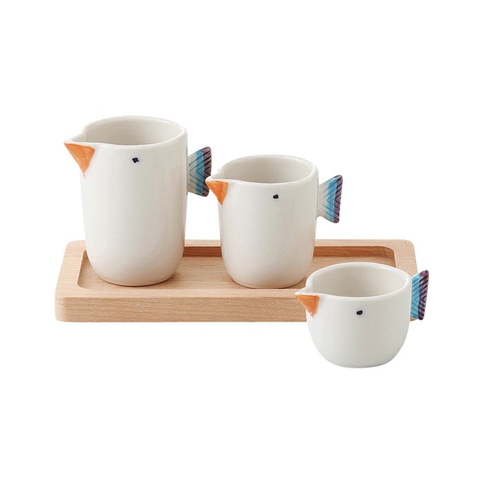波佐見燒 小鳥奶盅組 三入組