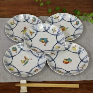 九谷燒｜果實文盤五入組