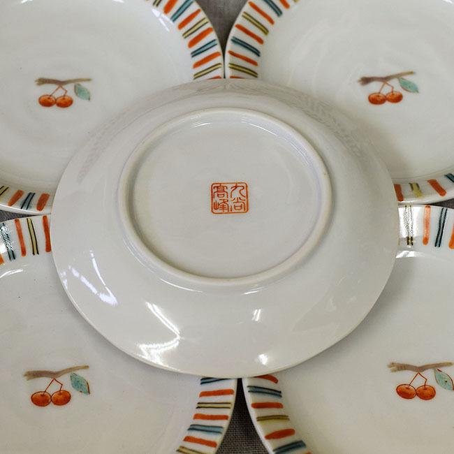 九谷燒｜櫻桃盤五入組