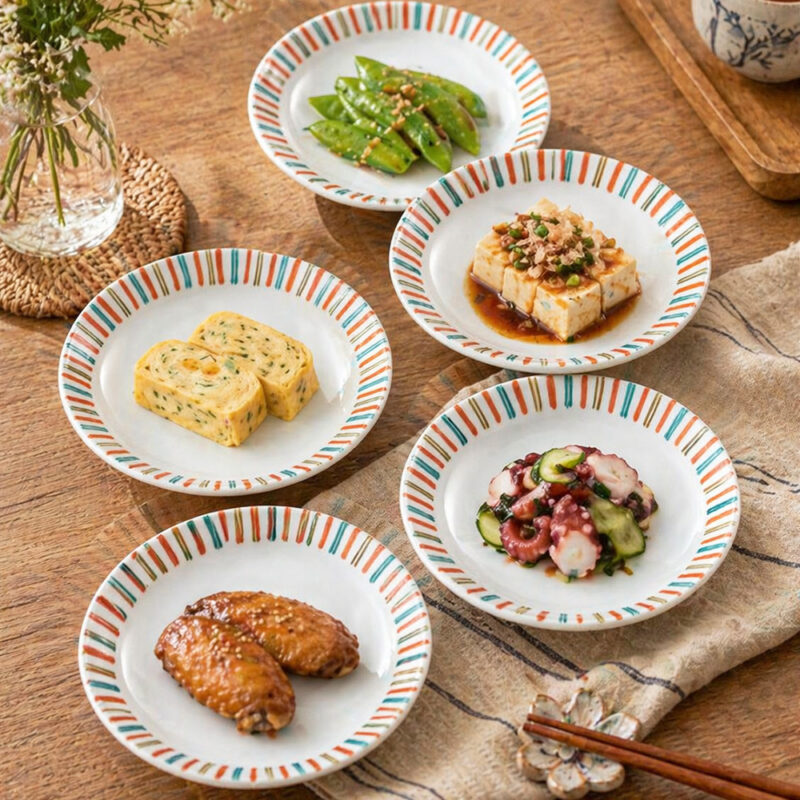 九谷燒｜櫻桃盤五入組