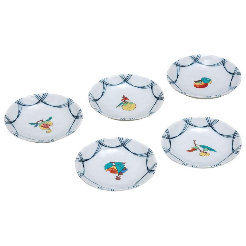 九谷燒｜果實文盤五入組