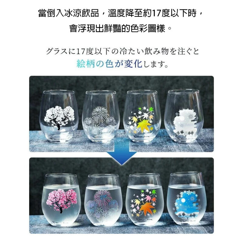 美濃燒｜冷感變色四季玻璃杯組